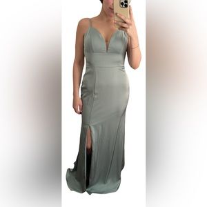 Satin Formal Gown - 8